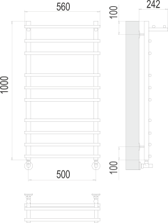 Полотенцесушитель водяной Terminus  Ватра с/п П10 500х1000